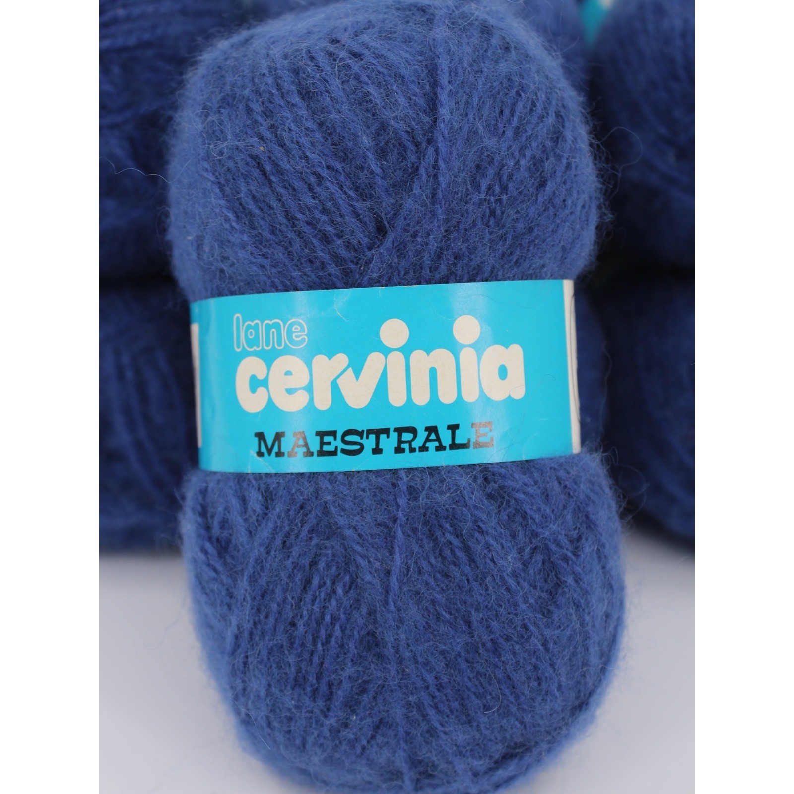 Lane Cervinia Maestrale Yarn Mohair Wool Blend Royal Blue Made in Italy 7 Skeins