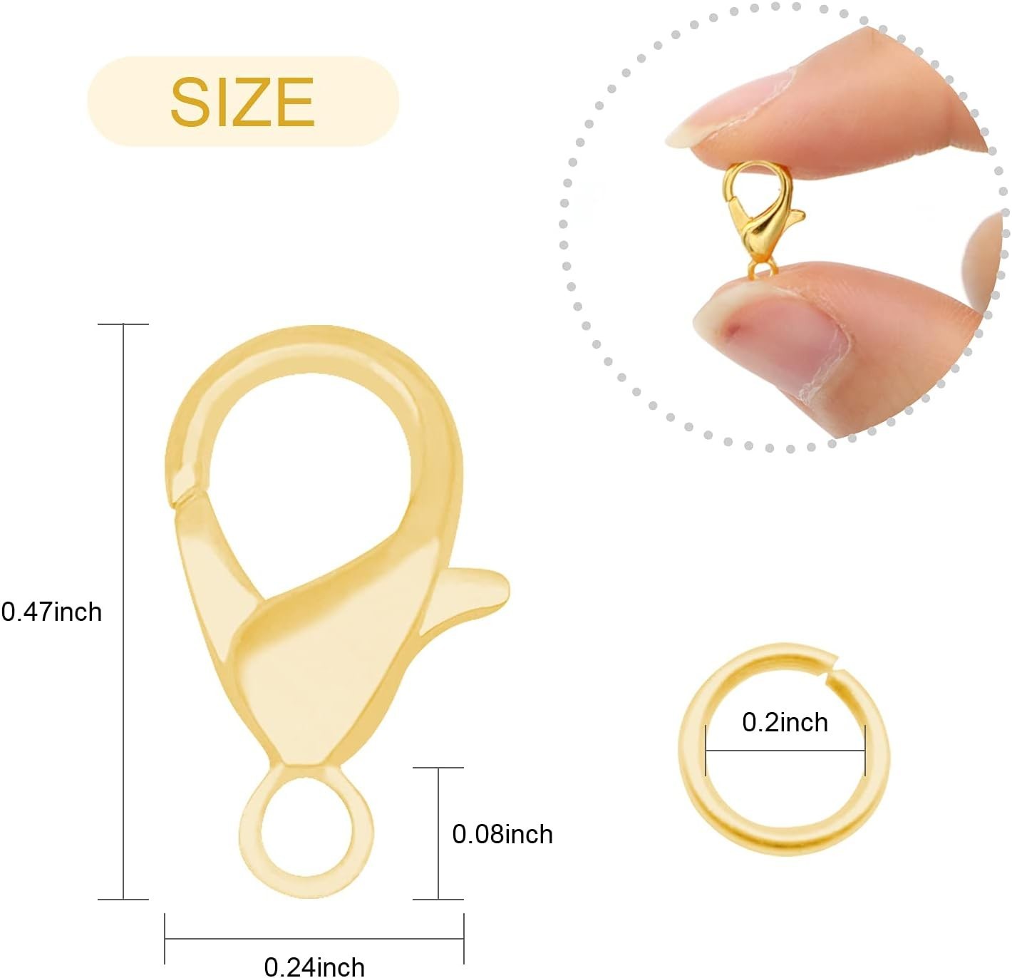 300 Pcs Gold Jewelry Making Kit: Lobster Clasps & Jump Rings for DIY Crafting