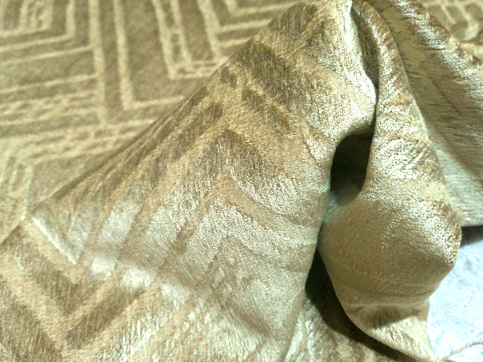 Zinc Textiles Sataria in Ochre Z620/07 Geometric Tone on Tone 3 Yds Luxurious