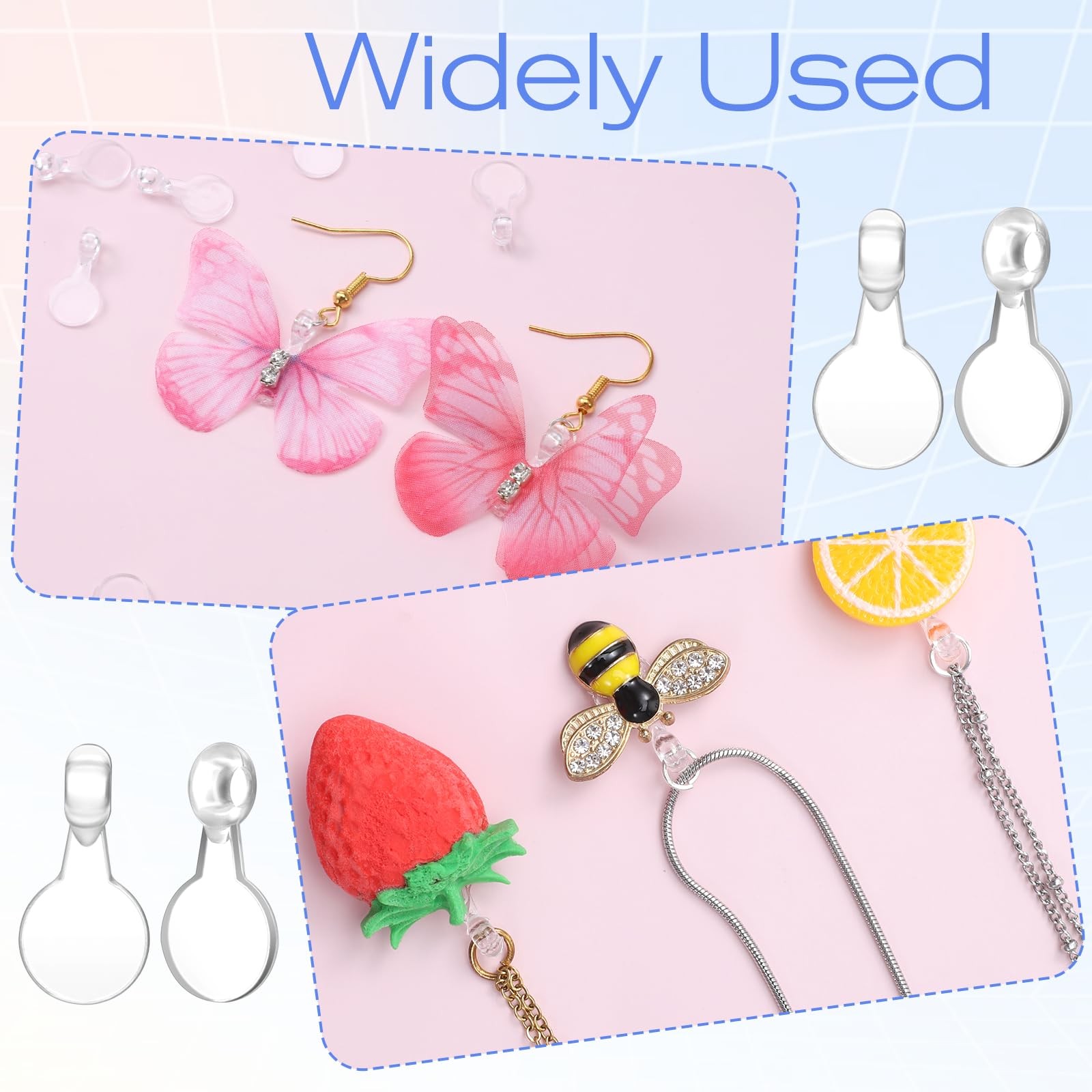 Jxiwfvl 200 PCS Glue on Pendant 16*8*2mm/0.63*0.32*0.79inch, Transparent