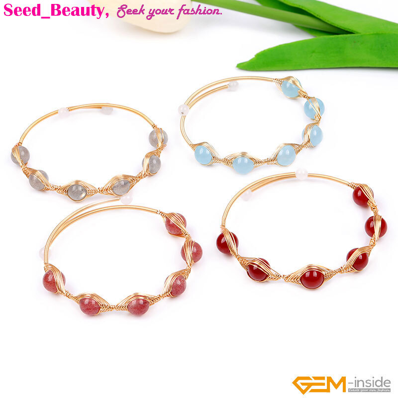 Handmade Adjustable Bracelet Gold Filled Chakras Stone Jewelry Christmas Gift