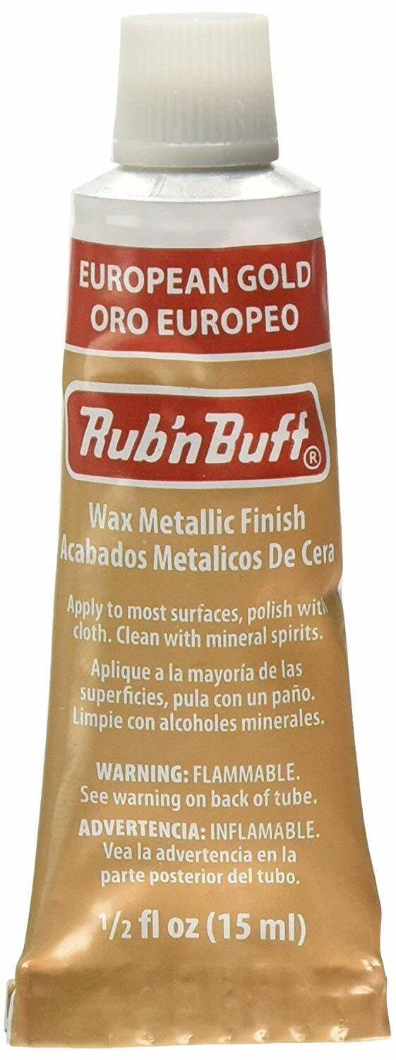 Amaco Rub ‘N Buff Wax Metallic Finish, European Gold, 0.5-Fluid Ounce