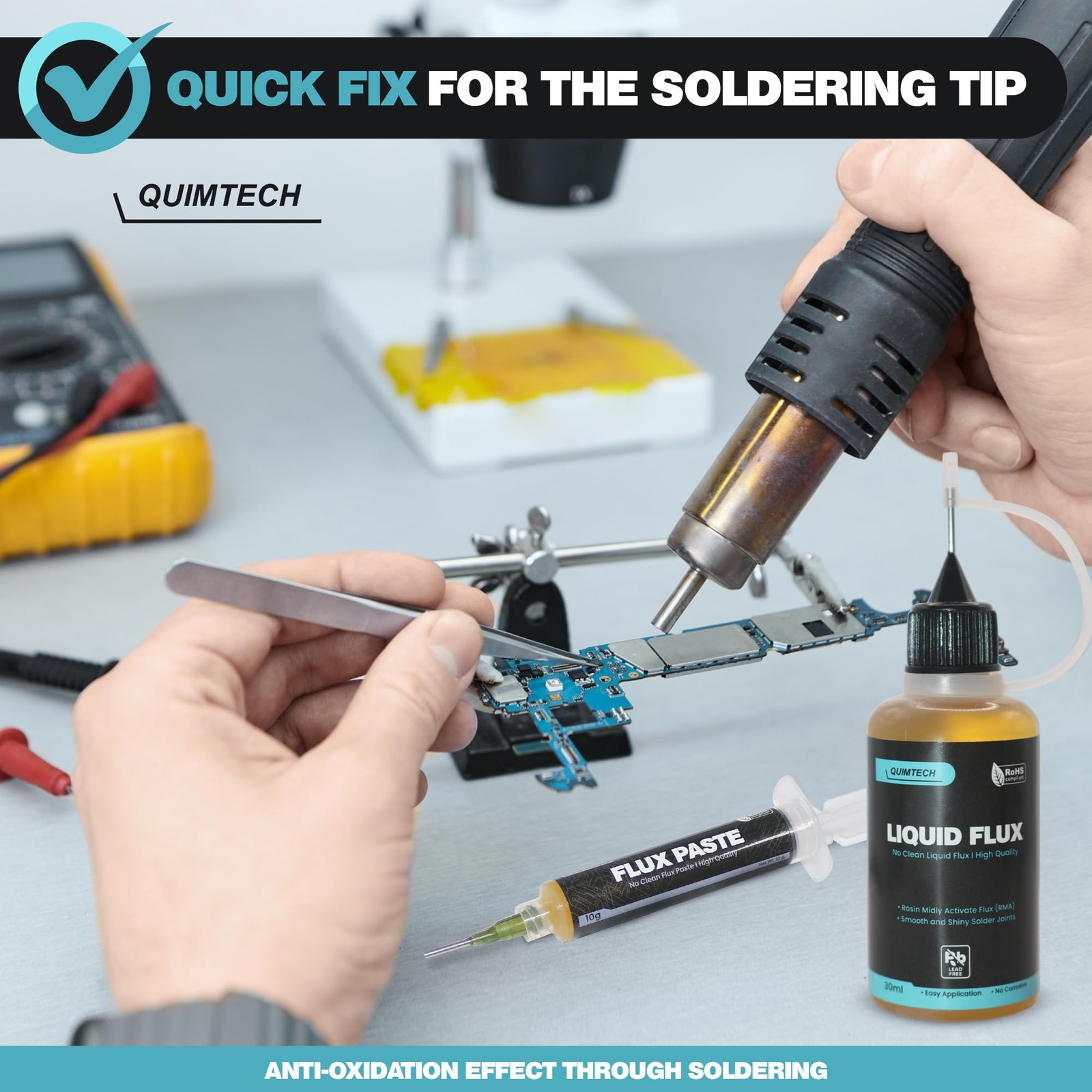 Liquid Solder Flux Dropper (30 ml/1 Oz.) I RMA 30 ml, Amber