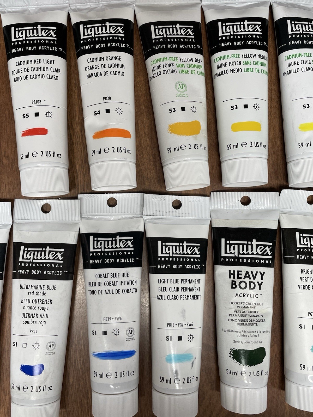 Liquitex heavy body acrylic paint lot B. No Repeats 20 Tubes, 2 Oz Each
