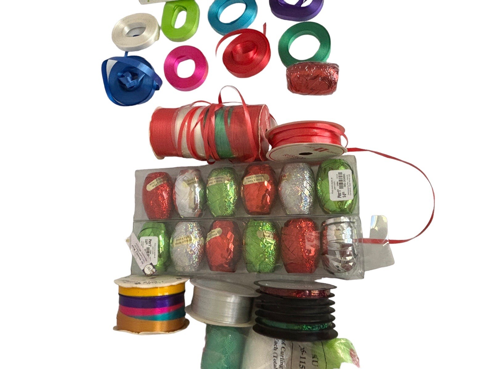 Curling Ribbon VINTAGE To Now Mixed Lot 43 Gift Wrap Bow Making – New and Used