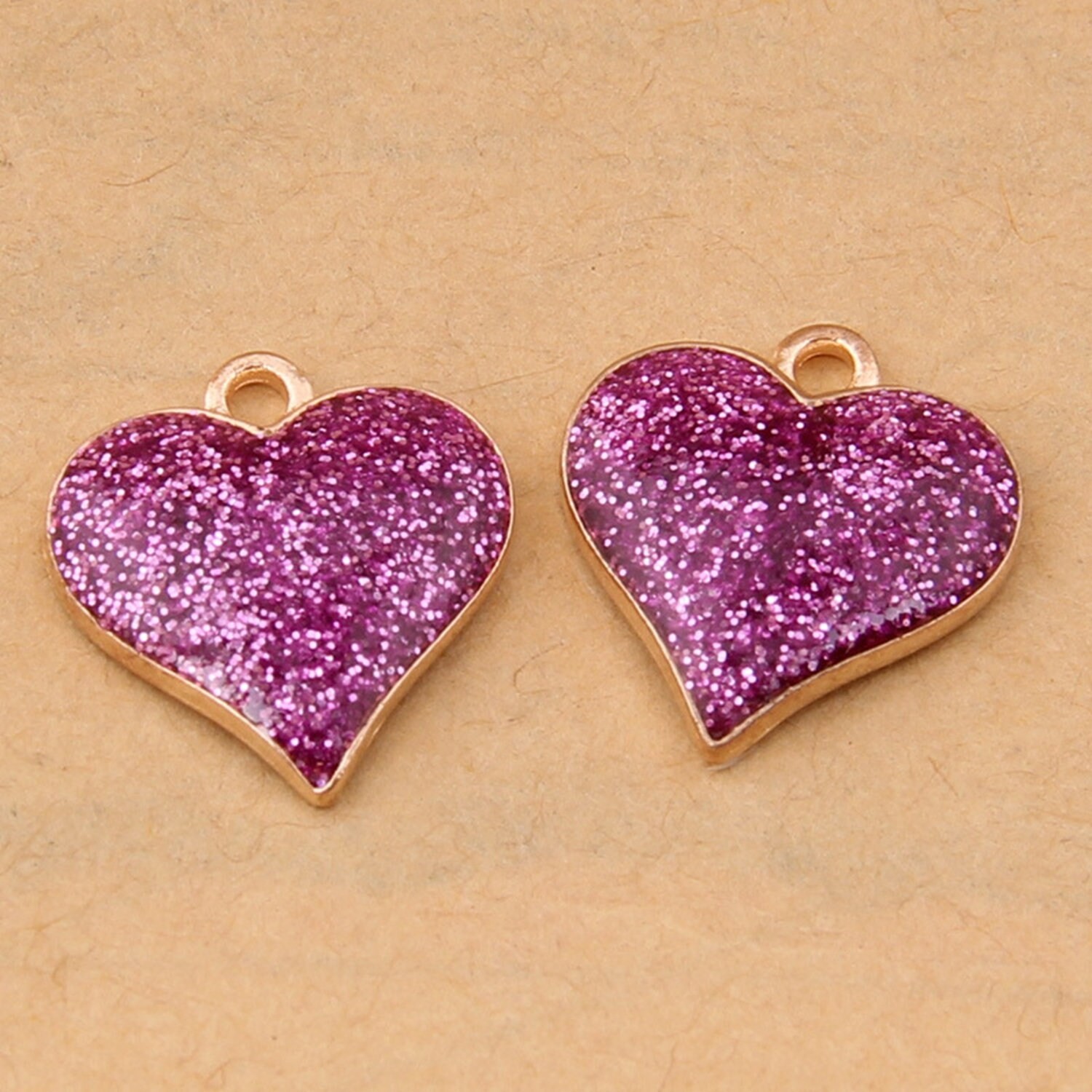 Clearance 20PCS Enamel Gold Tone Heart Charms Pendants, Red, Gold, Blue GC54