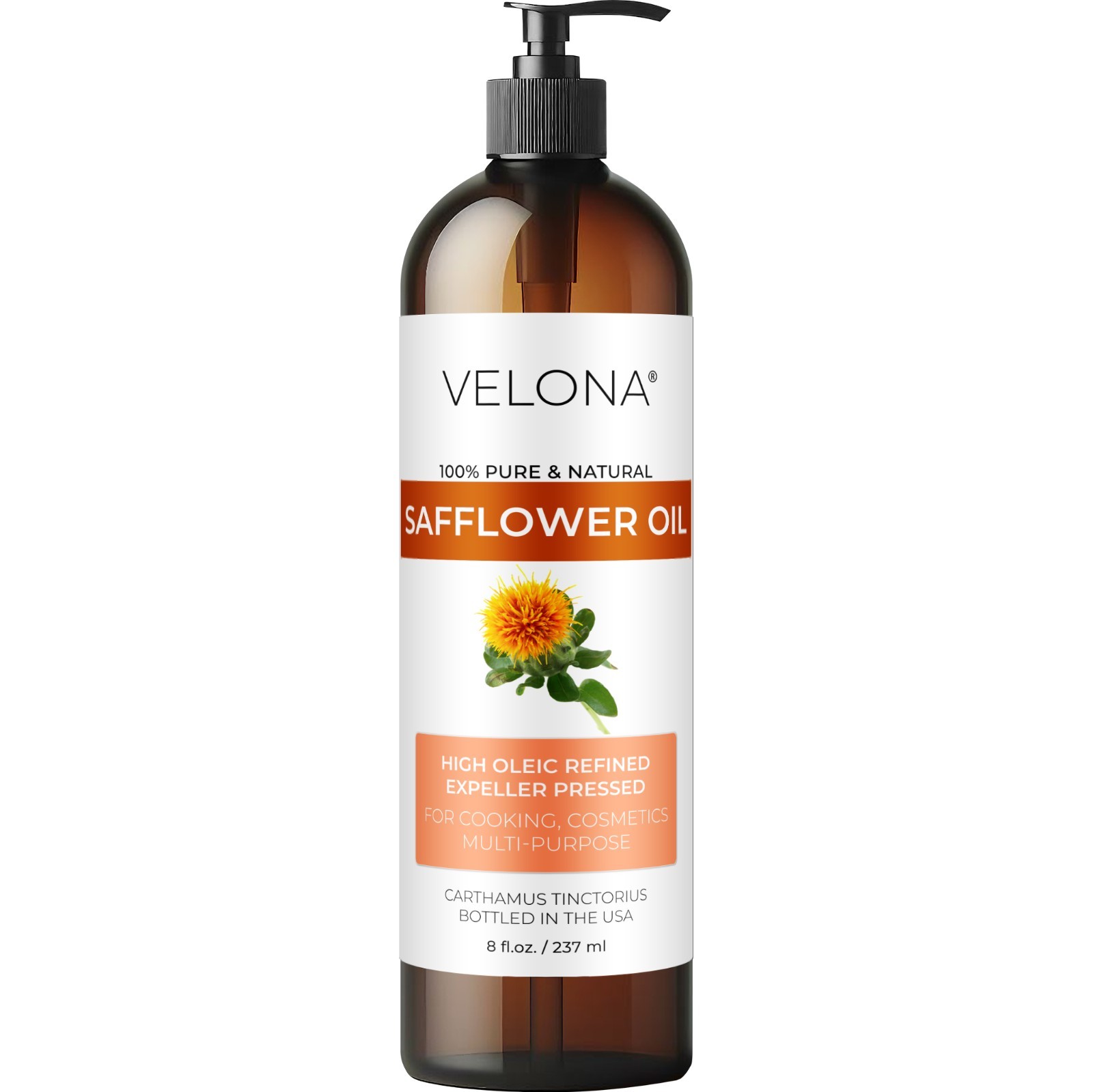 Safflower Oil by Velona 2 Fl Oz-1Gal Refined Expeller pressed Cooking Skin Body