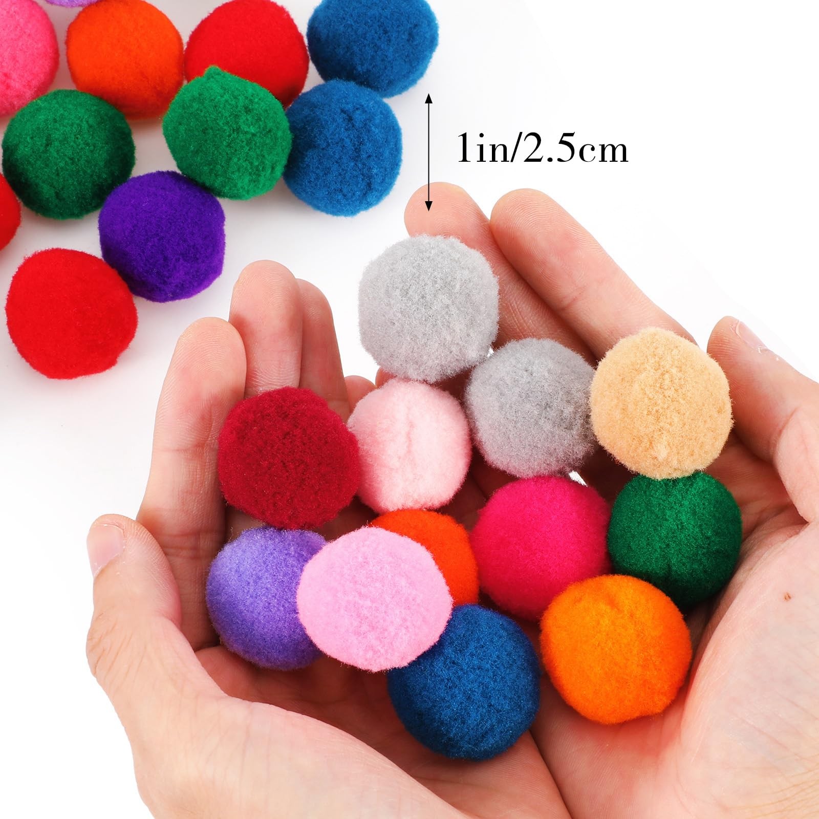 1000 PCS Multicolor Arts Crafts Pom Poms Balls Hobby Supplies DIY 1 Inch