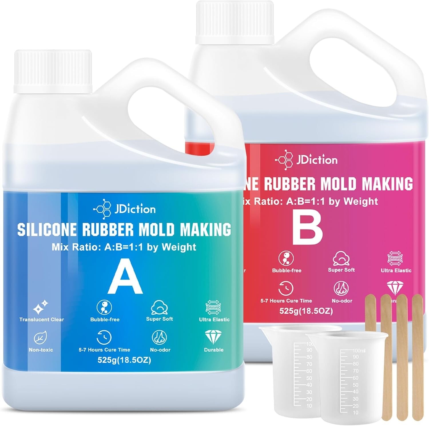 Silicone Mold Making Kit, 2.32lb(37oz) Super Elastic Liquid Silicone for Mold Ma