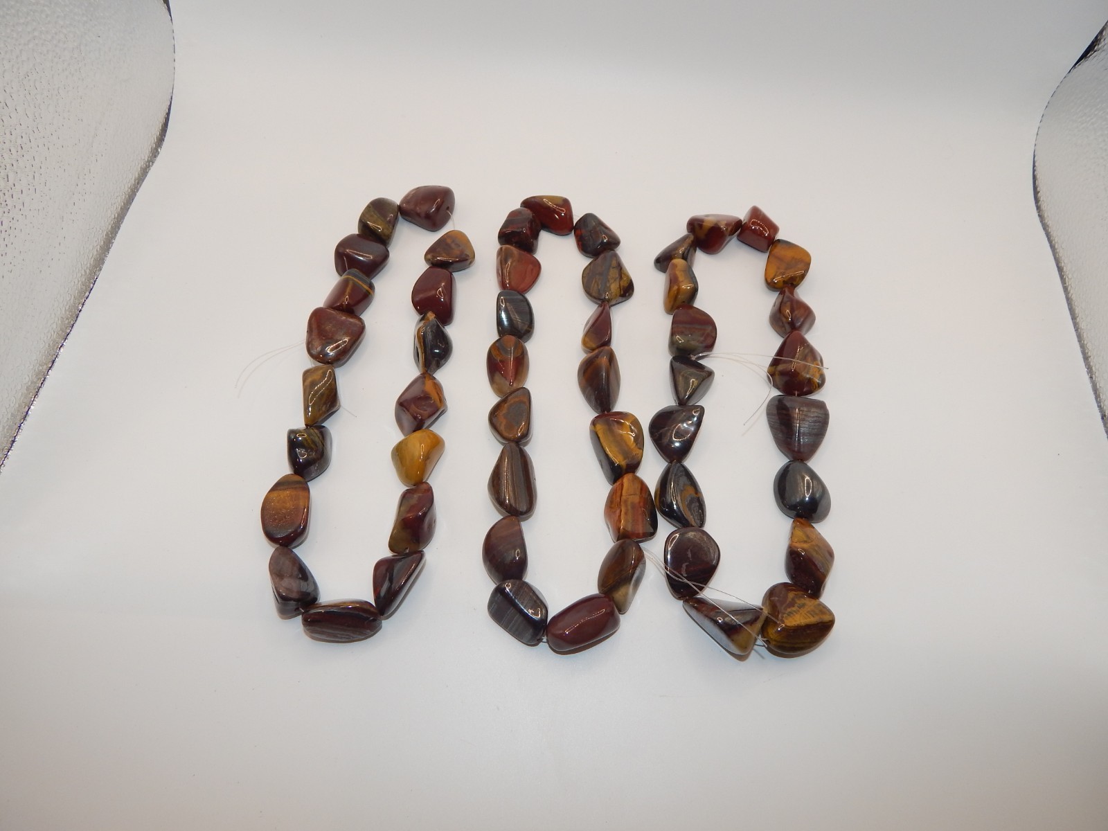 Tiger Iron Jasper 28mm x 16mm Nugget Beads (15 inch Strand)