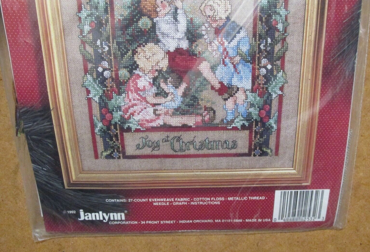 Janlynn Christmas Cross Stitch #125-32 Joy At Christmas 10” x 12” 1992