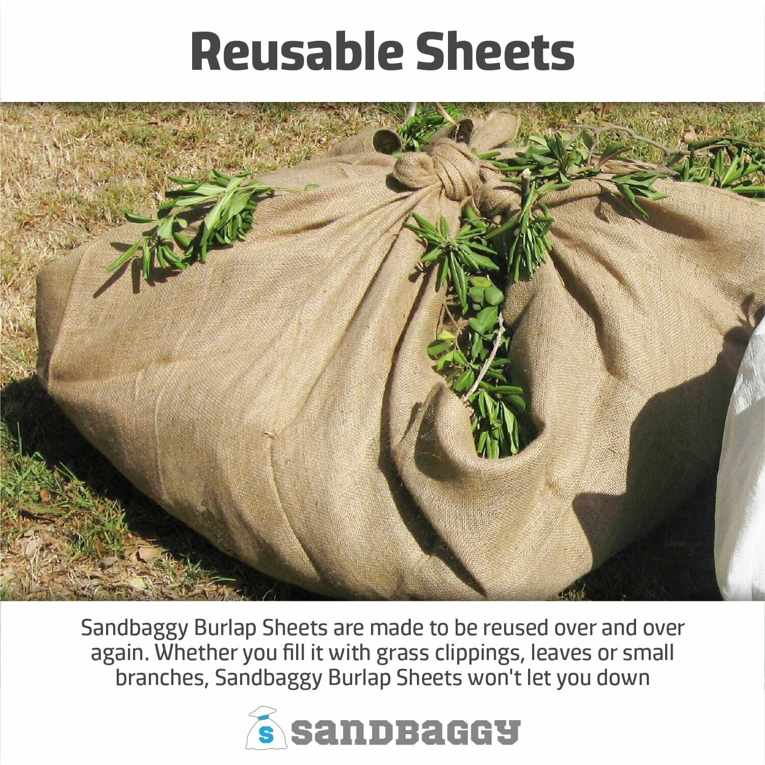 Sandbaggy Burlap Square 80 inch x 80 inch – Landscaping, Construction, Sheets