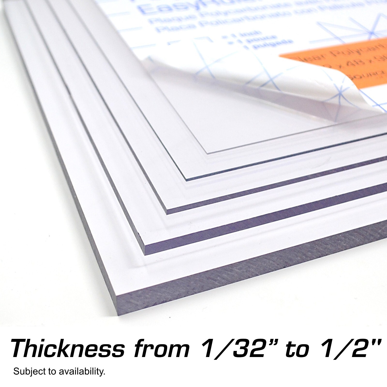 Polycarbonate Clear Plastic Sheet, 1/32″ – Choose Size or Free Custom Cut