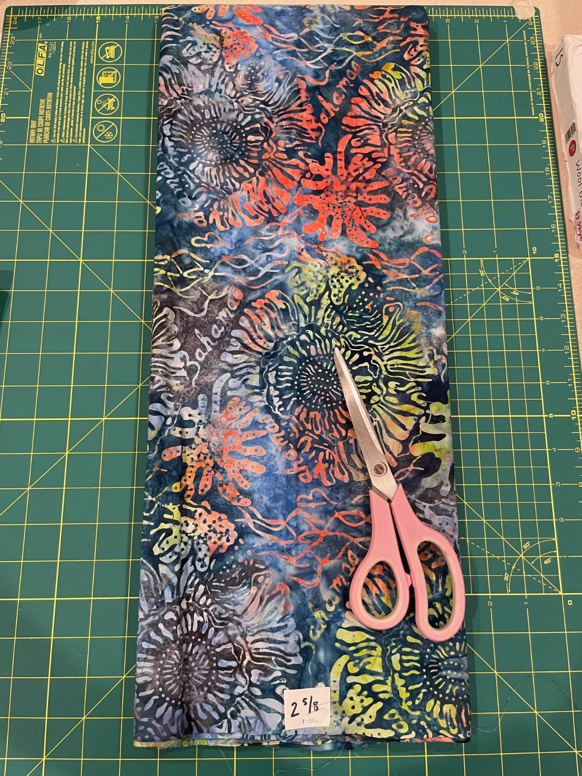Batik Fabric Remnant – 100% cotton – #R-116 – 2 5/8yds