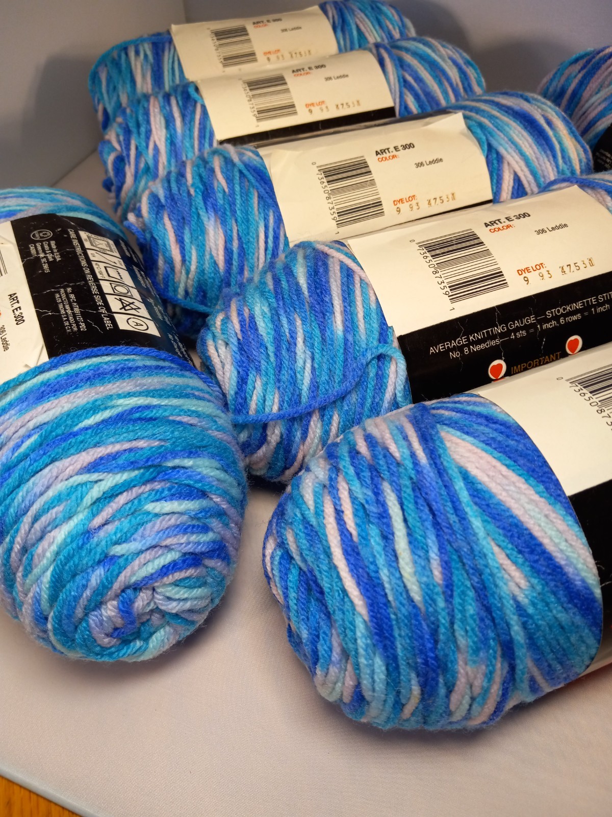Red Heart Super Saver Yarn New Old Stock 7 Skeins, Leddie (306) RARE!