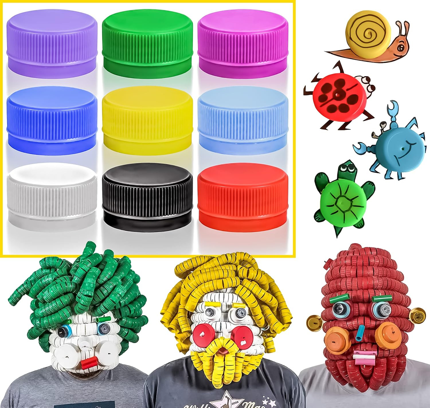 50 PCS Colorful Plastic Bottle Caps 1.2 Inch Plastic Bottle Lids Colored Small