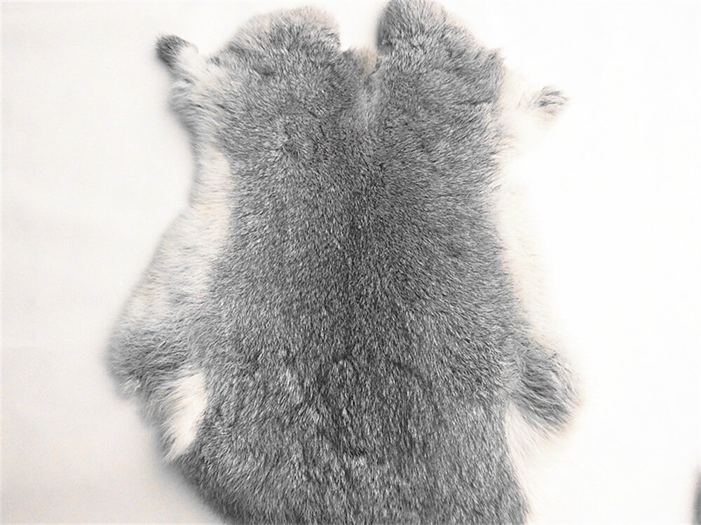 High Quality Soft Natural Gray Rabbit Skin Pelt Real Fur Craft Decro 8-14” US