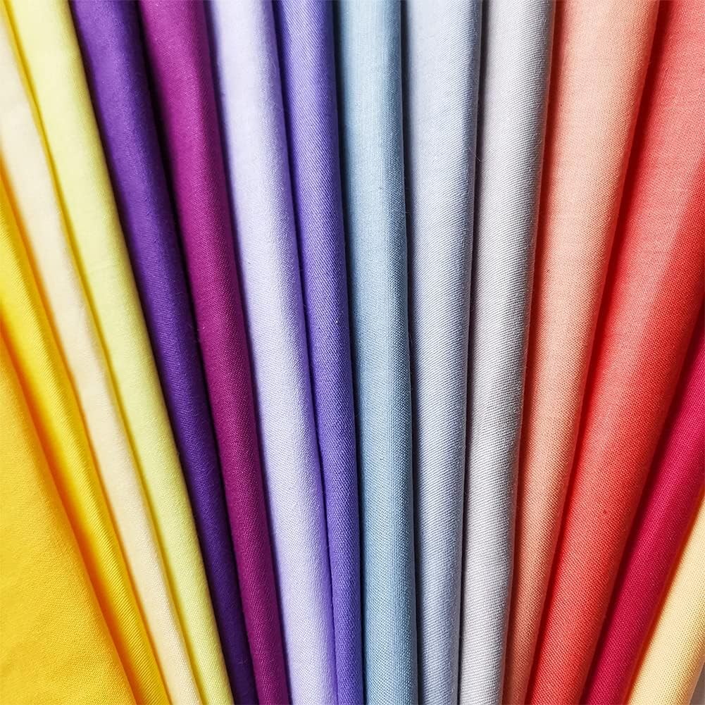 50 Pcs Quilting Fabric Bundles 8″ x 8″ 20cm×20cm Solid Colors Pure Cotton Precut
