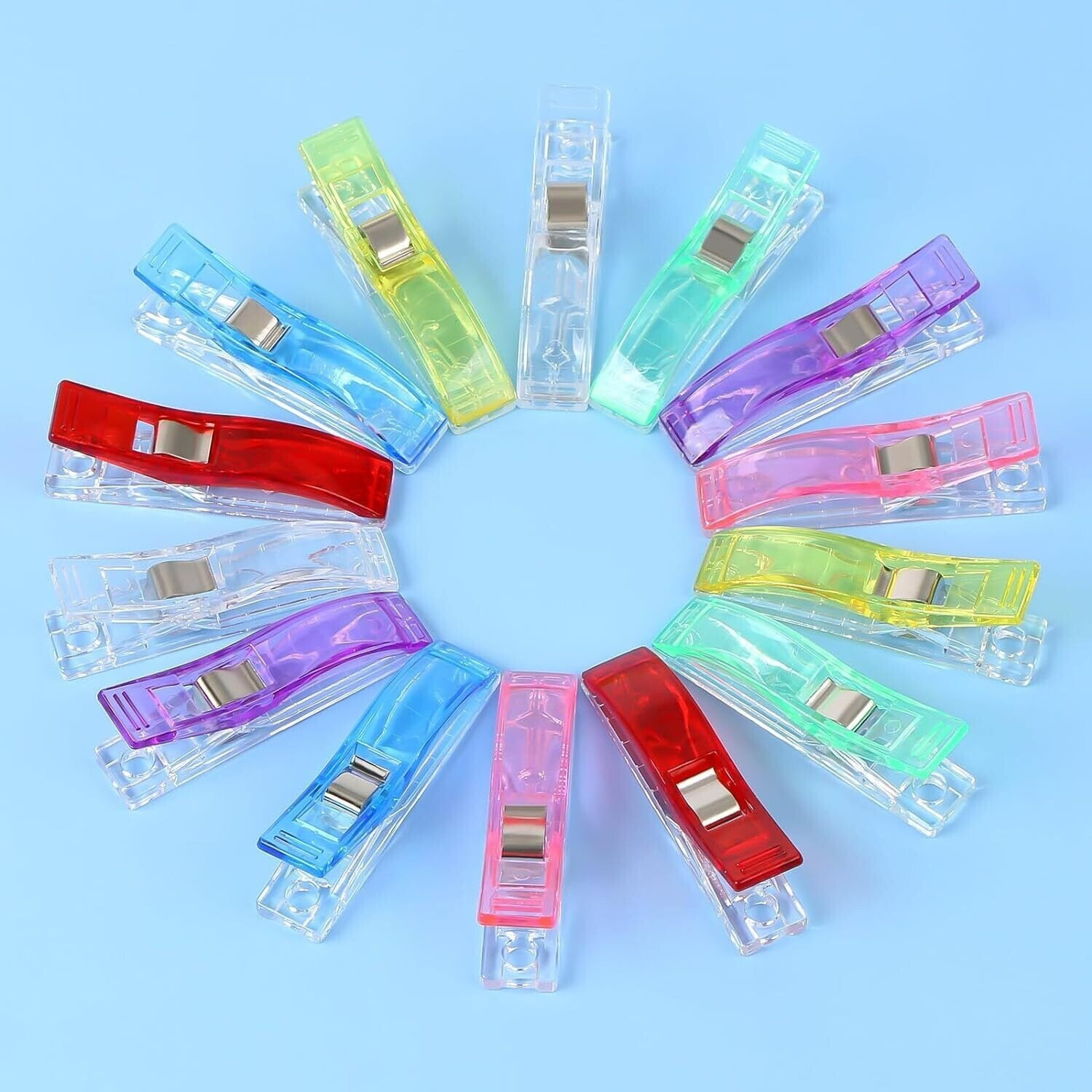 50Pcs 7 Colors Large Sewing Clips Fabric Clips Jumbo Wonder Clips Office Clamps