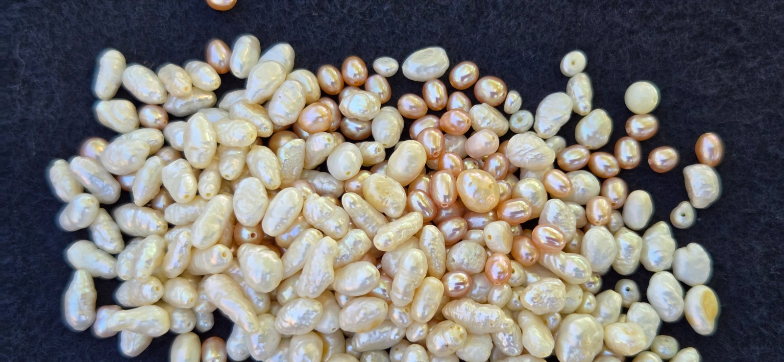 Vtg Lot of 50 Gram Genuine Freshwater Pink Biwa Natural Pearl Rice Baroque Beads