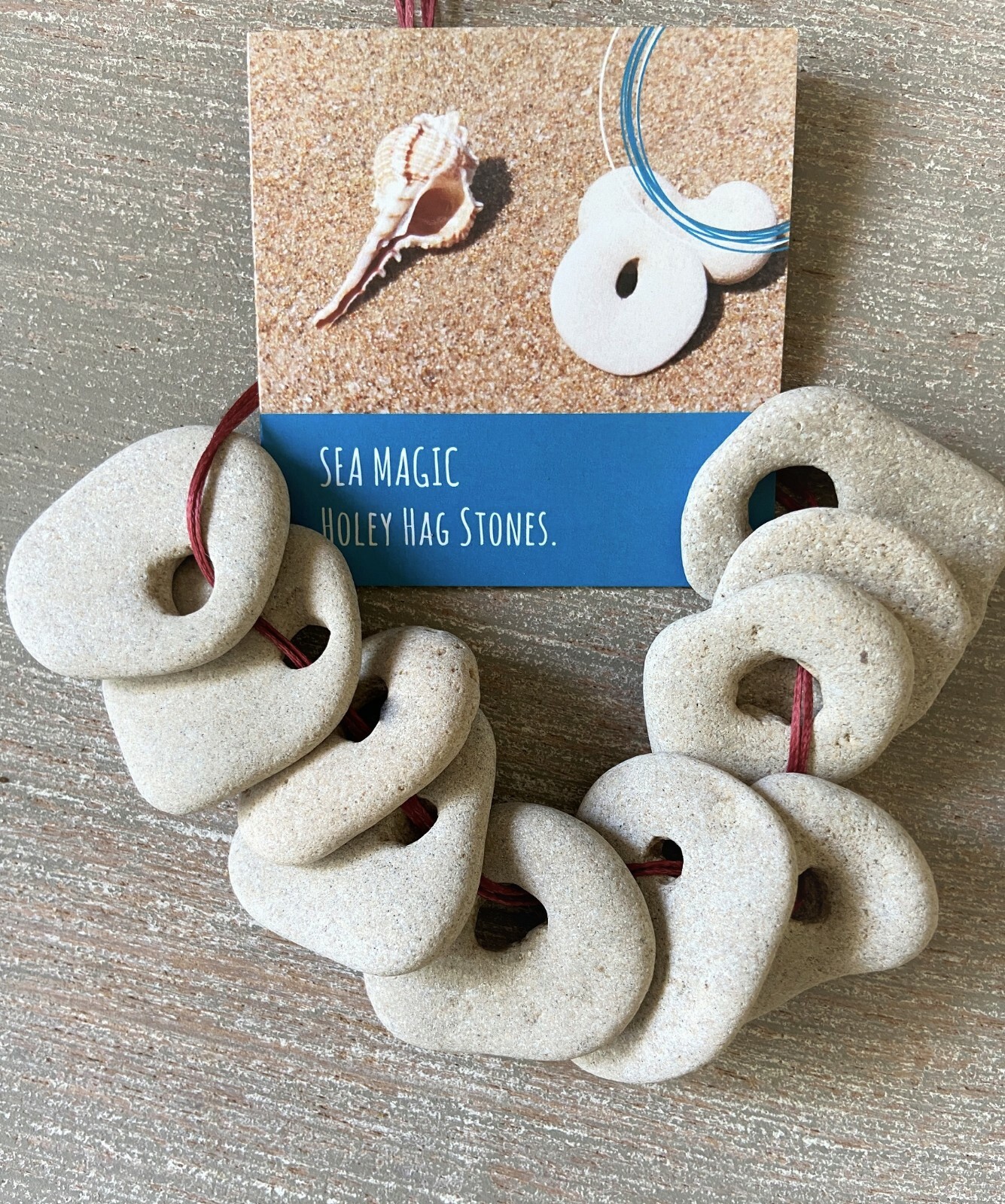 10 Big Natural Hag Stone Bulk Lot 2 In. Holed Raw Witch Wiccan Holey rocks, B2