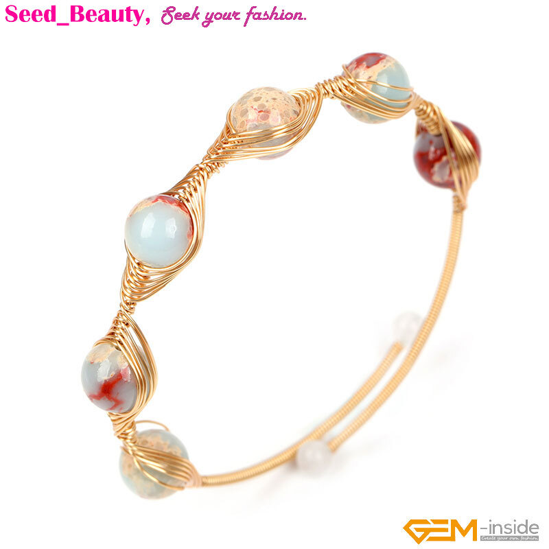 Handmade Adjustable Bracelet Gold Filled Chakras Stone Jewelry Christmas Gift