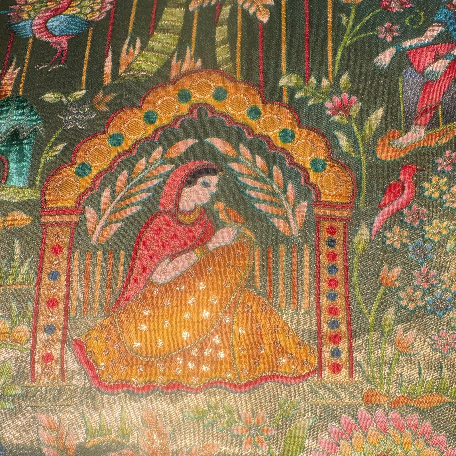 Multicolor Pictorial Animals Scene Fabric Textile Panel Up to 45” Wide