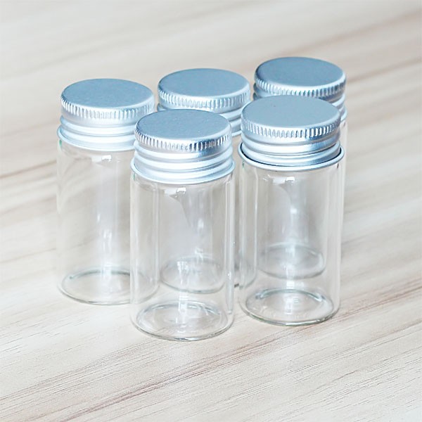 25ML Essential Vials Aluminum Storing Glass Bottles Crafts Lids Perfume 1~50pcs