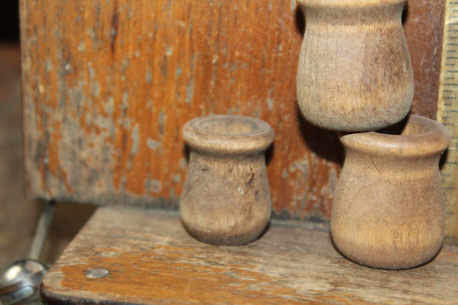 ONE EACH Turned Wood Candle Holder Craft Woodworking Part Size Varies
