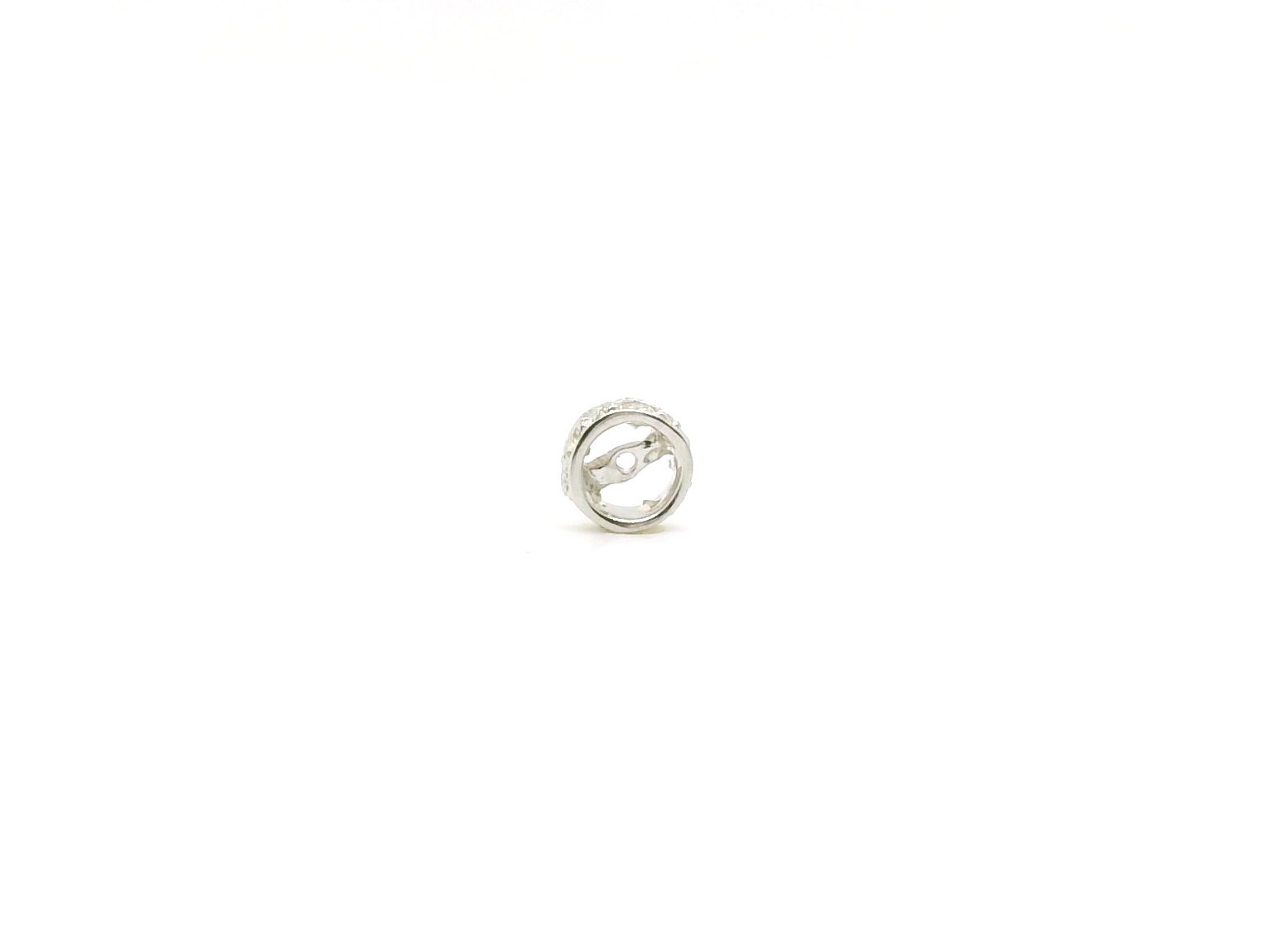 4mm Wheel Spacer Rondelle real diamond 18k white Gold Handmade Beads, finding