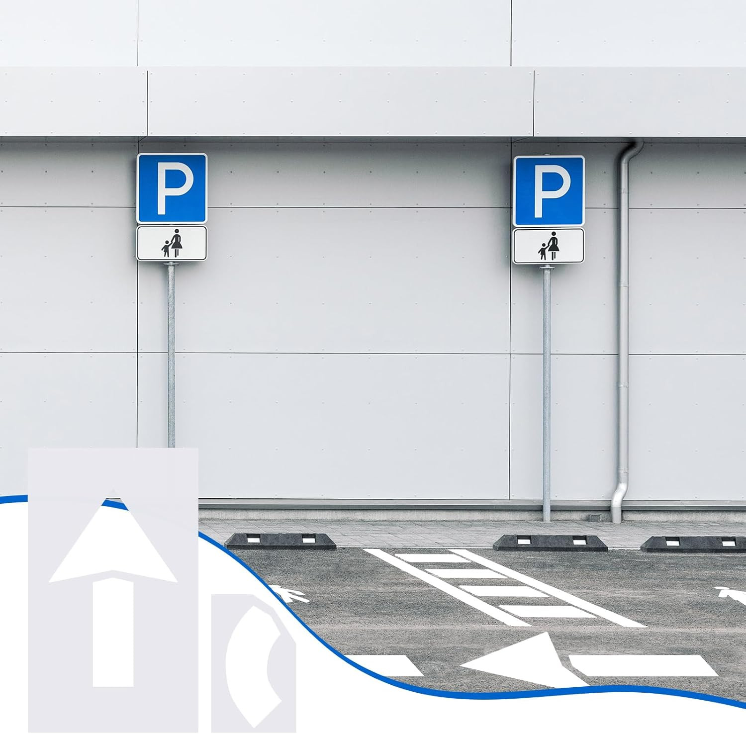 2 Pcs Parking Lot Arrow Stencil 60″ X 36″ Pavement Stencils Set Foldable Straigh