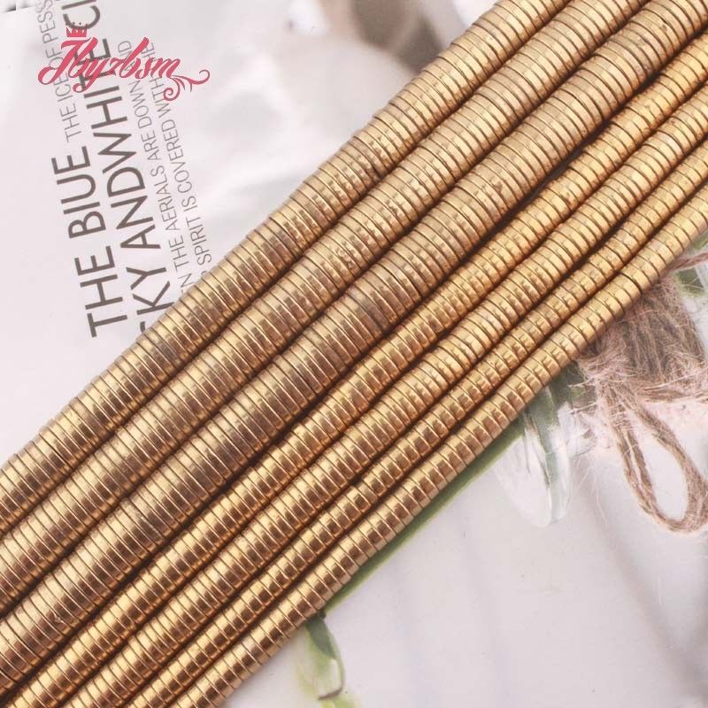Flat Disc Spacer Beads – Gold Color Gasket Saucer Hematite Beads Charms Jewelry