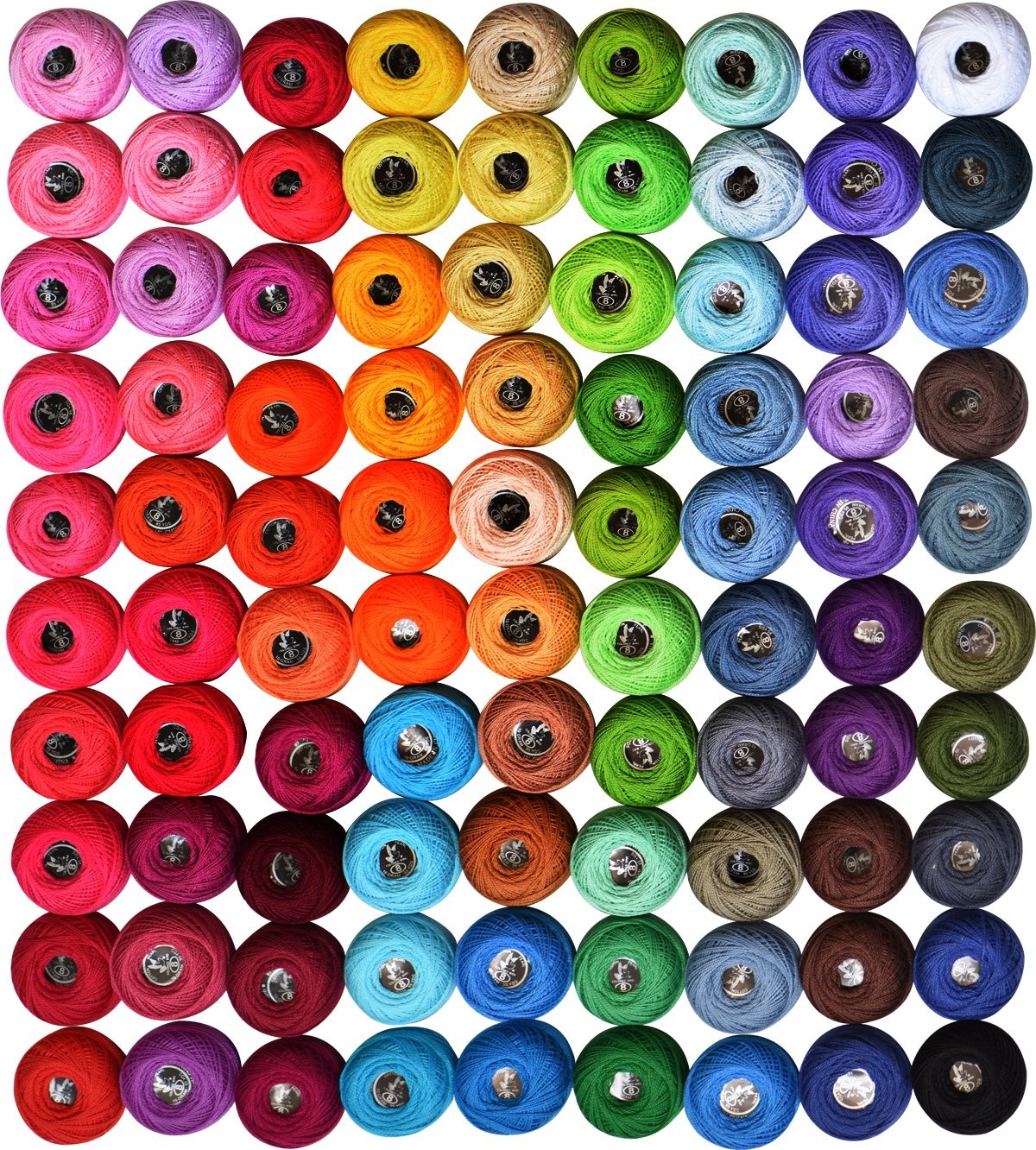 Crochet Thread Cotton Yarn Threads Balls 90 Balls Popular Rainbow Colors of S…