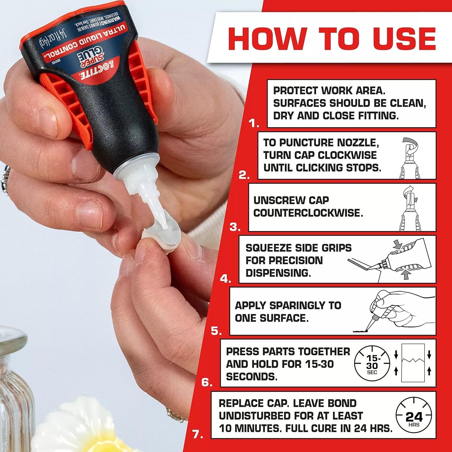 Loctite Ultra Liquid Control Super Glue, Versatile Repair, Dries Clear, 0.14 oz