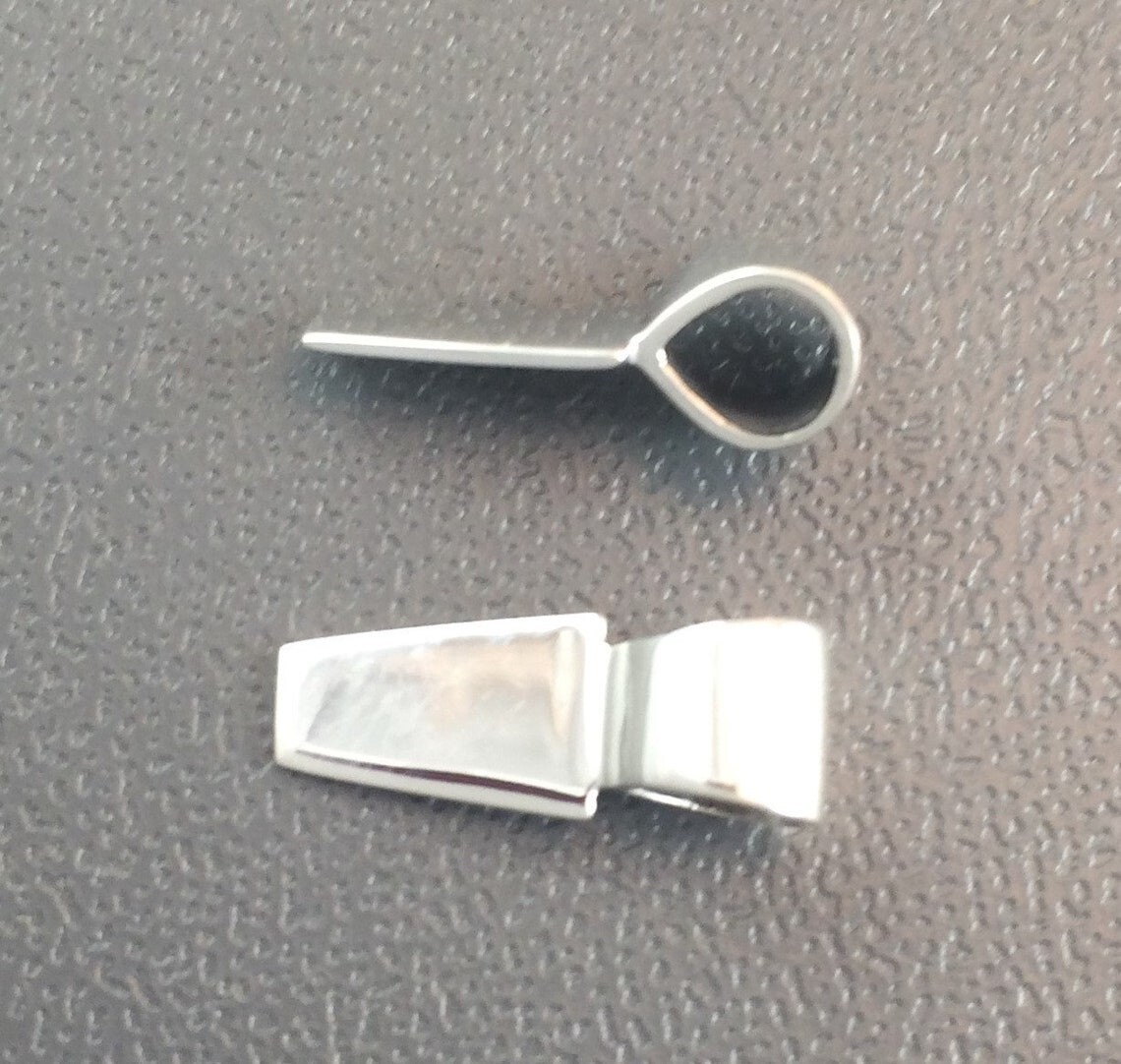 Sterling Silver Glue On Pendant Bail 6mm x 15mm .925 Highly Polished