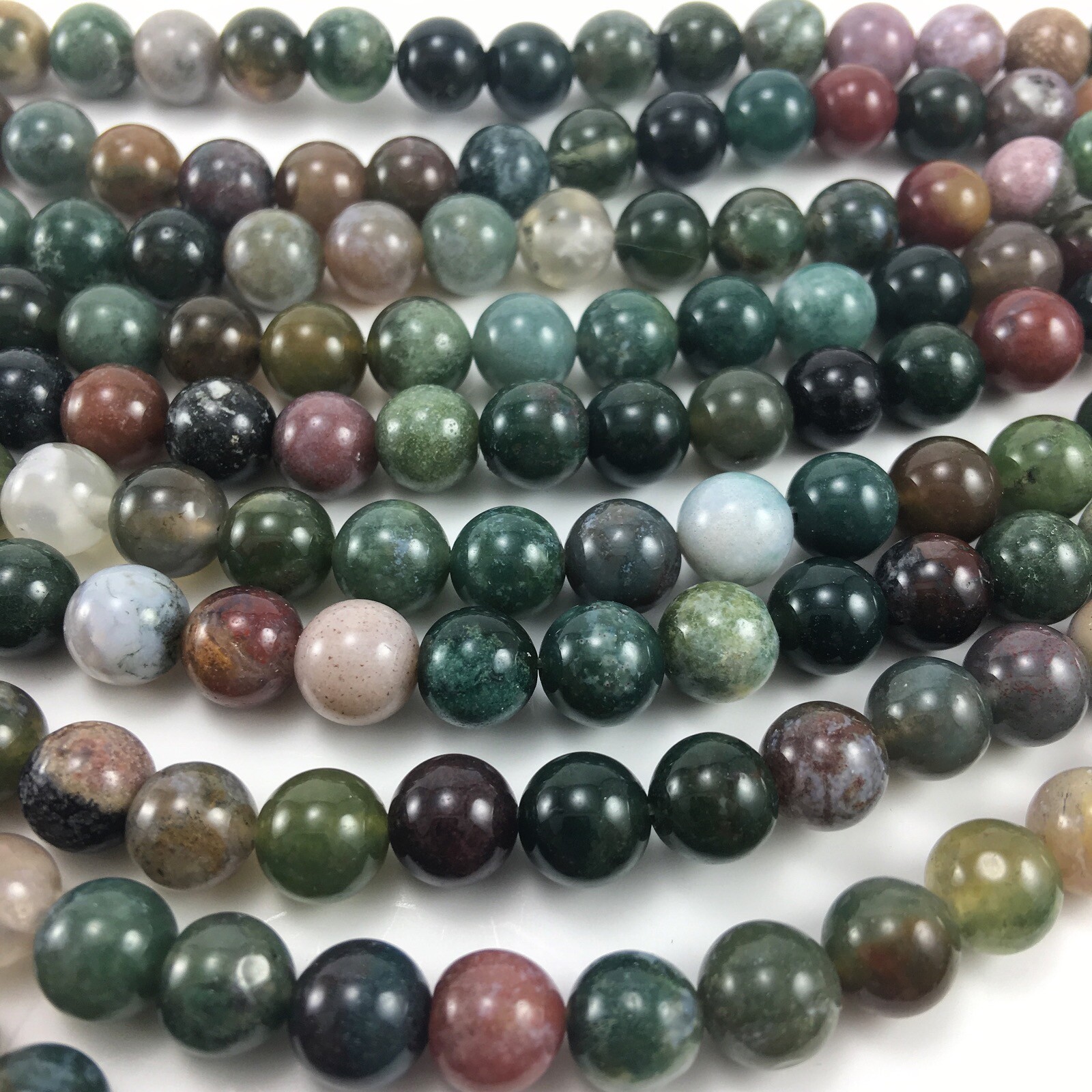 Natural Indian Agate Beads 15” Strand Round Jewelry Making 4mm 6mm 8mm 10mm 12mm