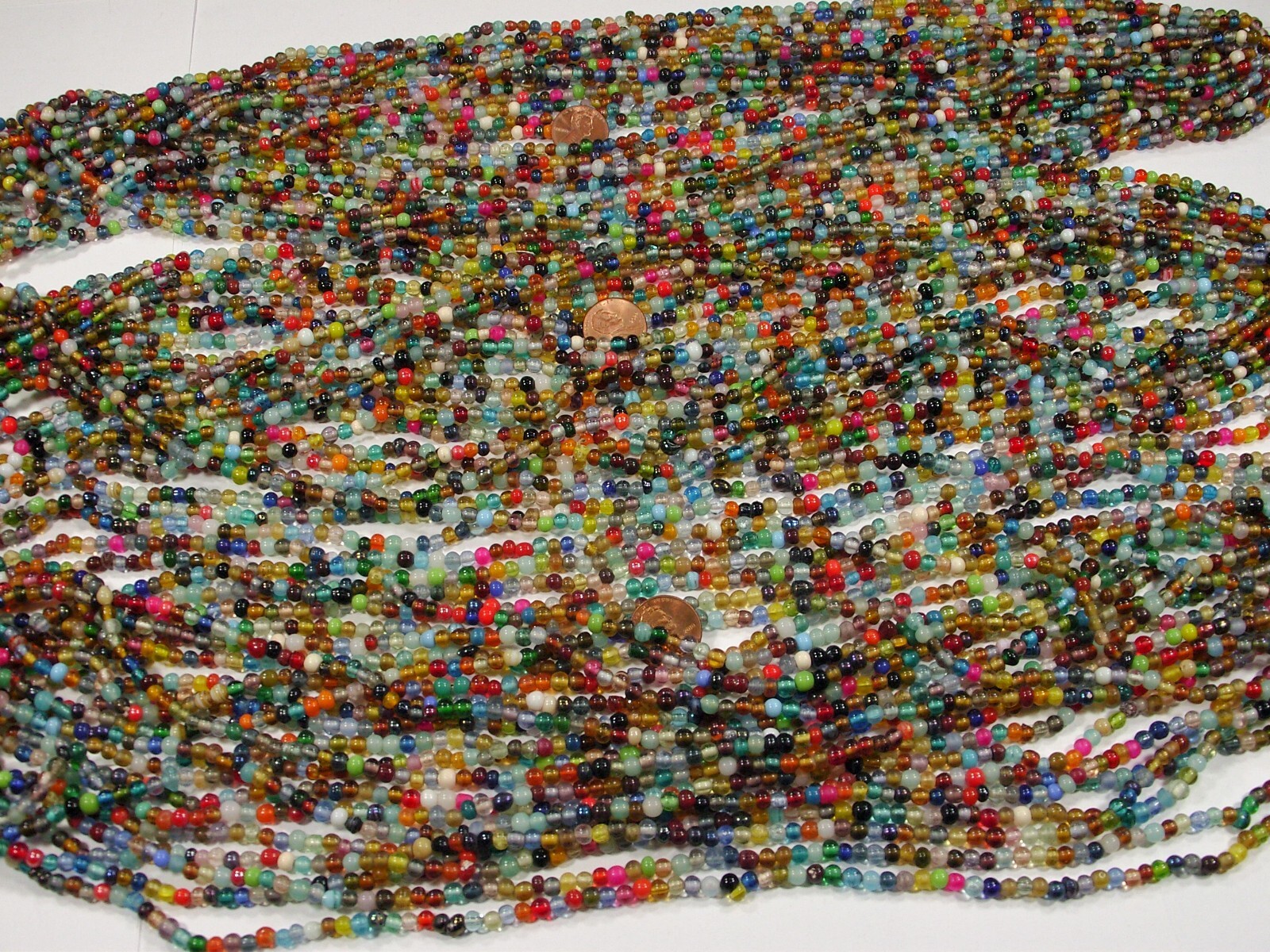 30 Strands 36″ India Handmade Assorted Color Glass Beads Wholesale Bulk (CT-52)