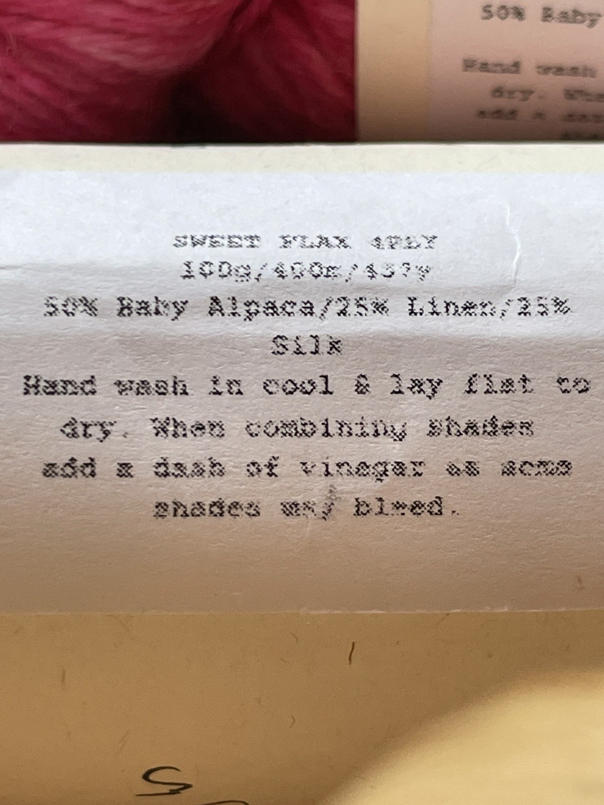 Ginger Twist Studio Sweet Flax 4ply Yarn- Baby Alpaca + Linen + Silk – 2 Hanks