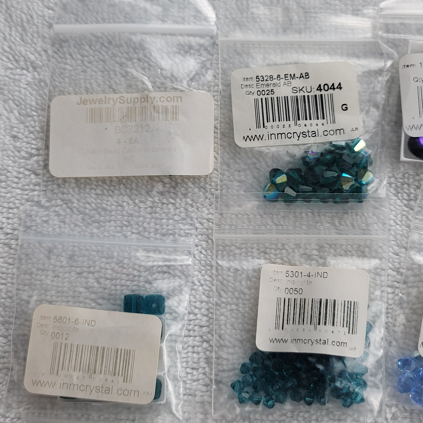 Swarovski Crystal Bead Lot Blue Sapphire AB Bicone Cube/Mixed Qty 5301 5328 5601