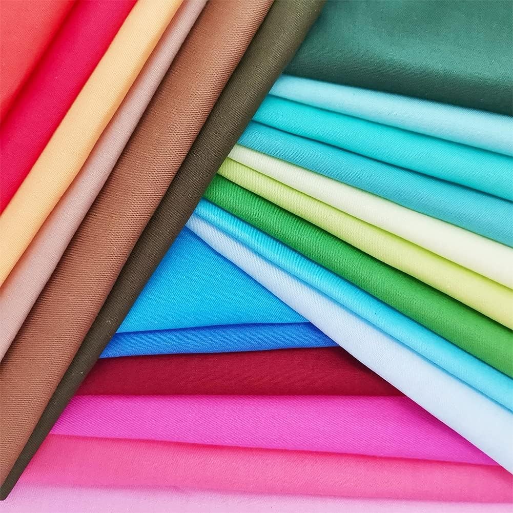 50 Pcs Quilting Fabric Bundles 8″ x 8″ 20cm×20cm Solid Colors Pure Cotton Precut