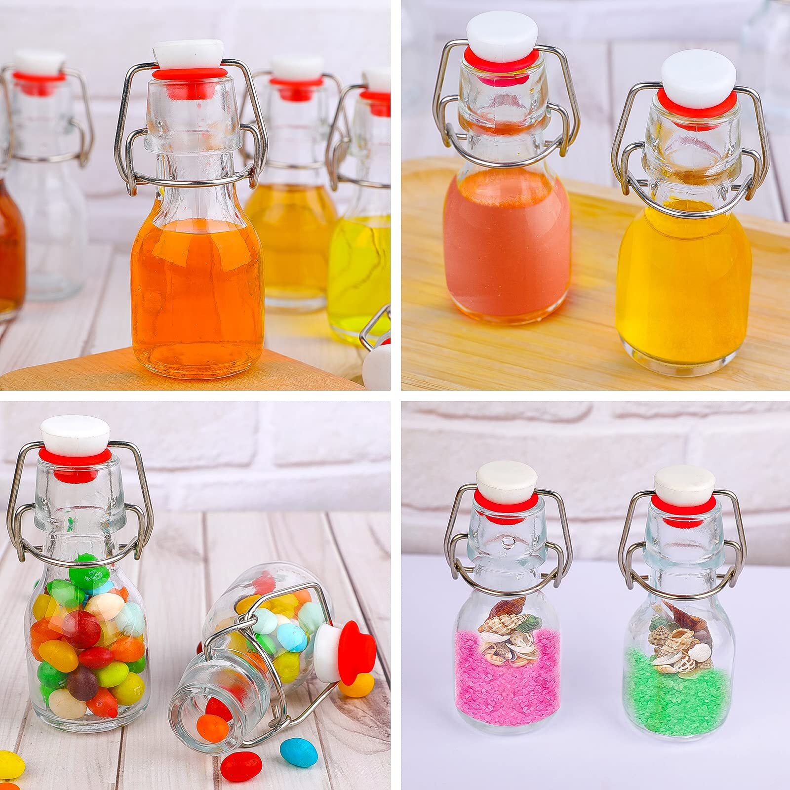 Swing Top Glass Bottles Set Of 30 2oz Mini Glass Bottles With Swing Top Lids Liq