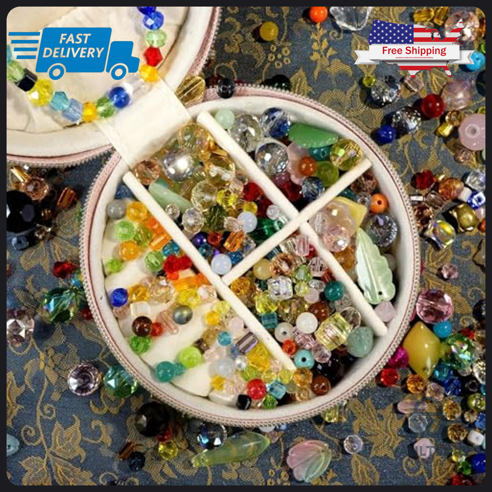 Cutefox Multi-Color Crystal Glass Beads for Jewelry Making and Crafting