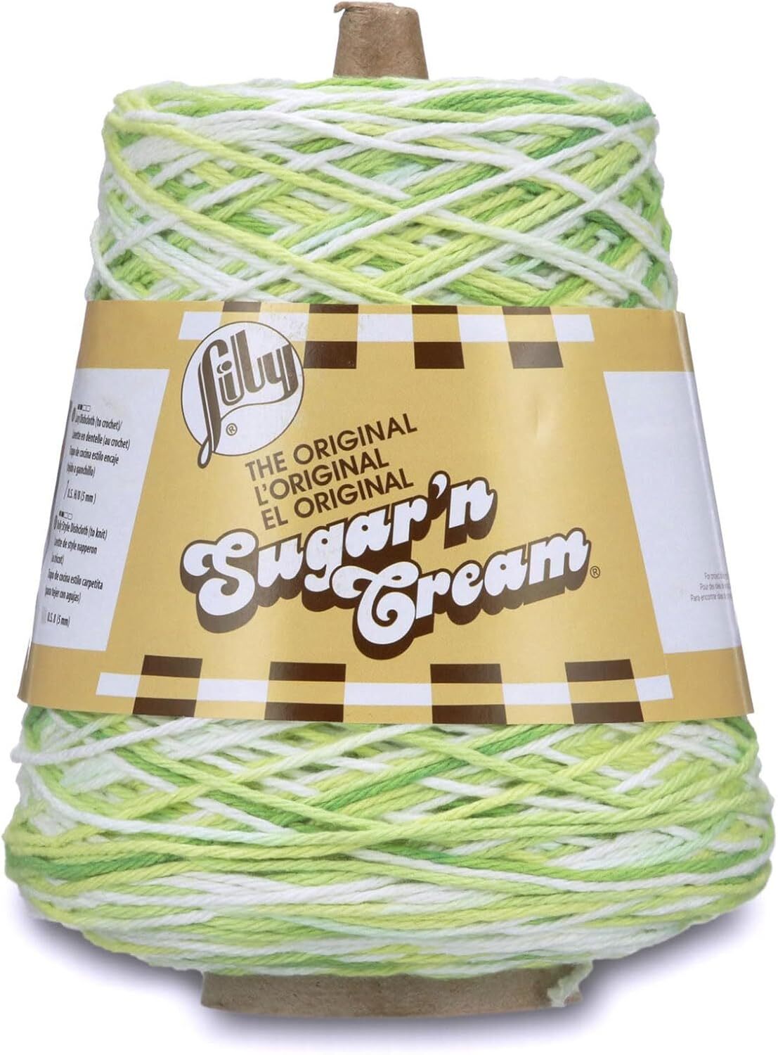 Lily Sugar’n Cream Cotton Cone Yarn, 14 oz, Key Lime Pie Ombre, 1 Cone