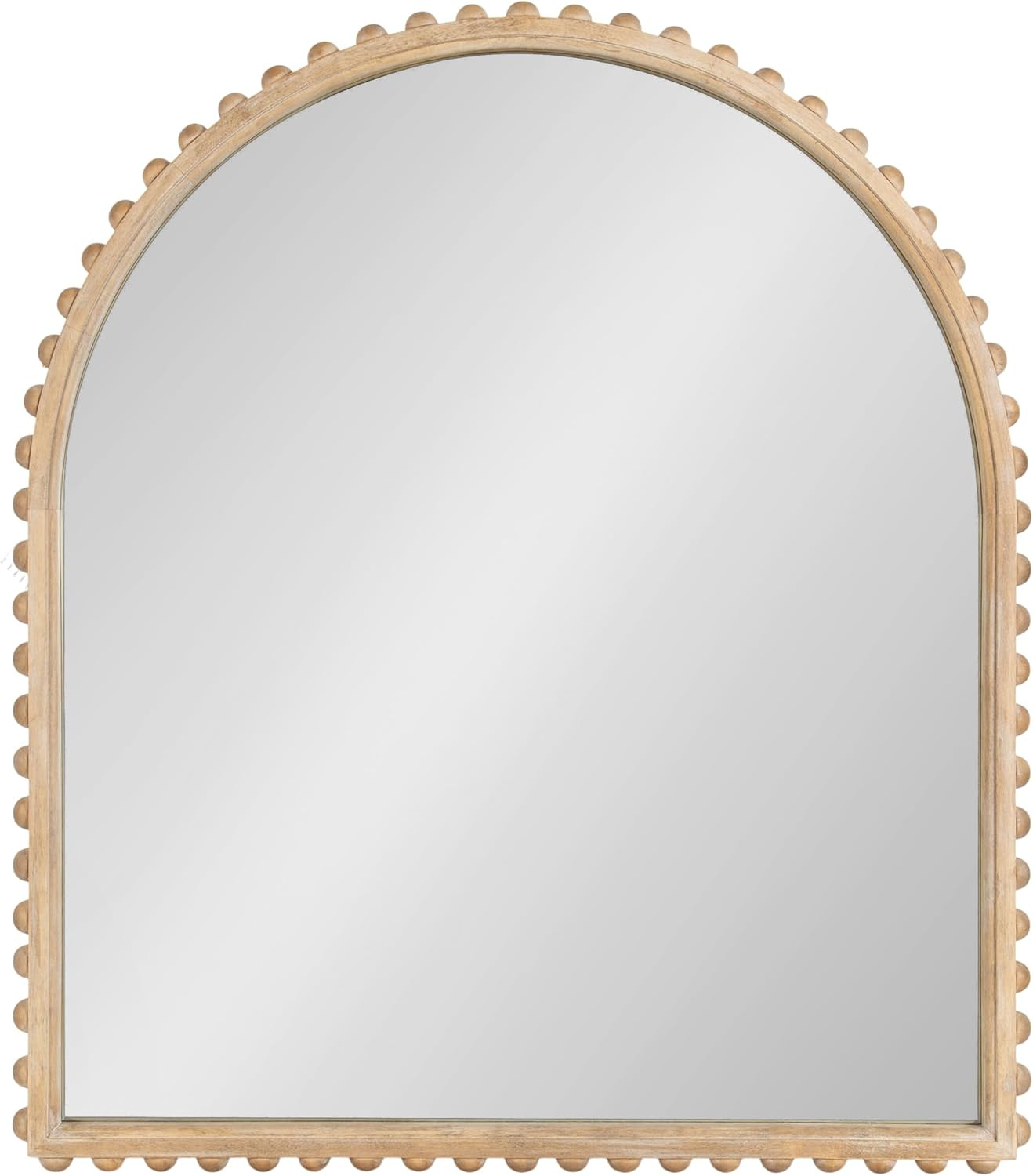 Beadbrook Modern Arched Mirror, 28×32, Light Natural for Bathroom or Entryway