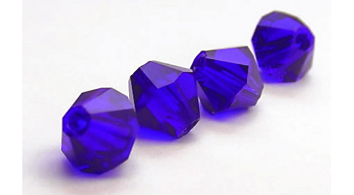Czech Bicone Crystal Beads Cobalt Blue rich navy blue Rondelle Diamond 3-8mm