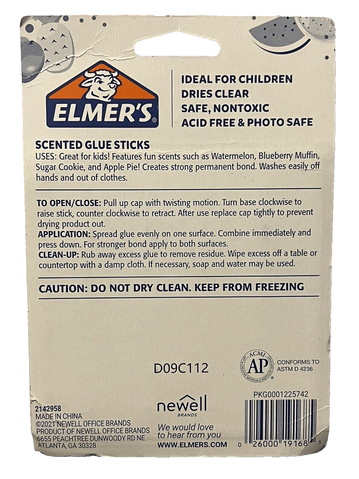 Elmer’s Scented Glue Sticks! 4 Sticks 0.21 oz. Washable-Safe-Non-Toxic (1)