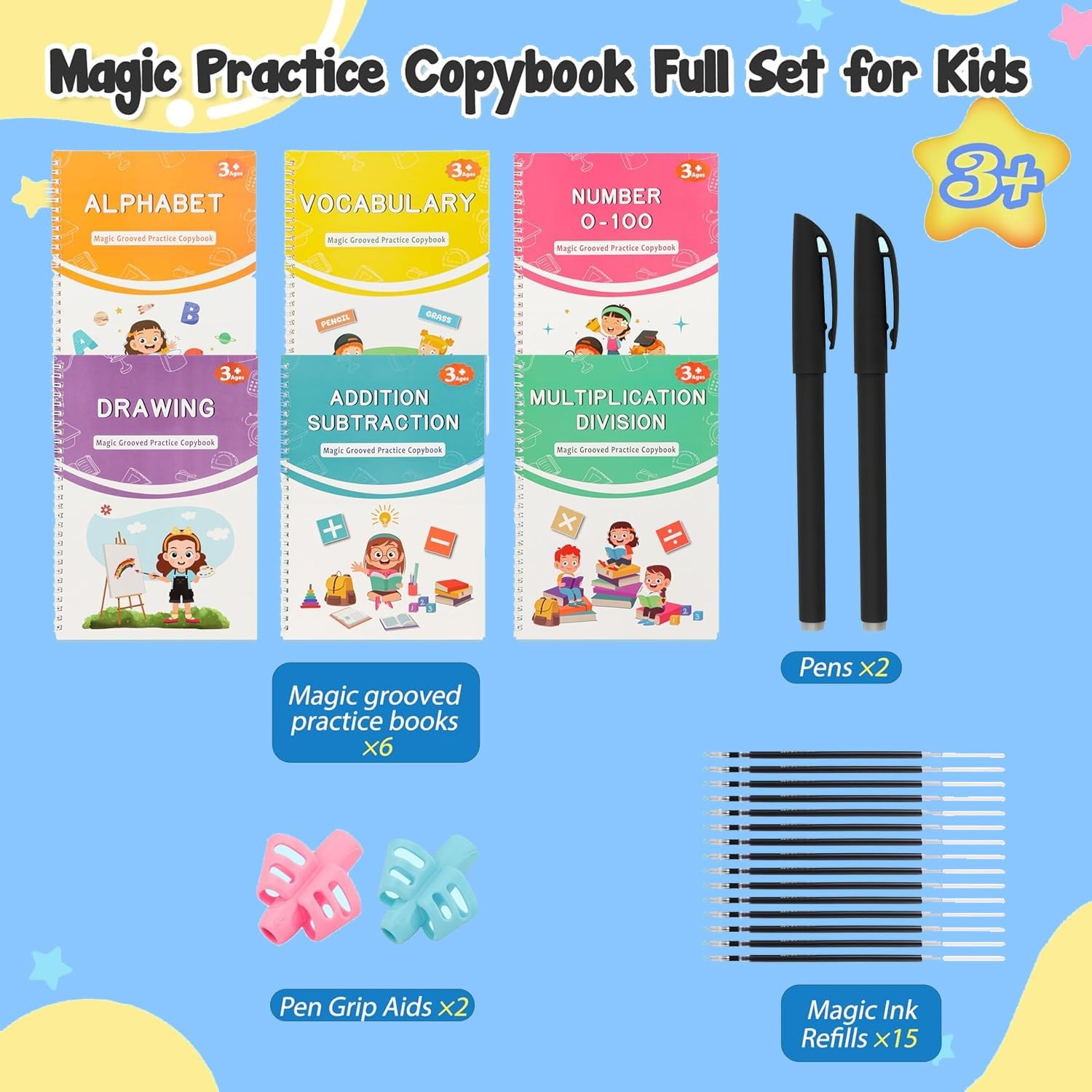 Magic Grooved Writing Practice for Kids Large （‎10.39 x 8.11 x 1.61 inches）