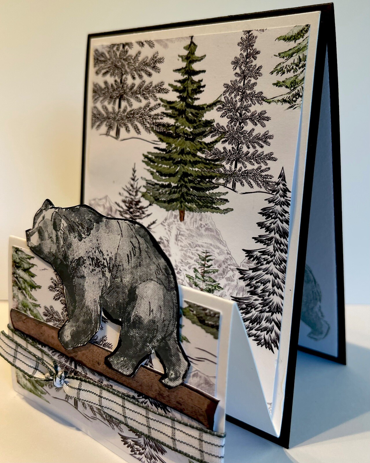 4 Stampin Up! Double Fold Bear Masculine Guy Card Kit Woods Forest Any Occasion