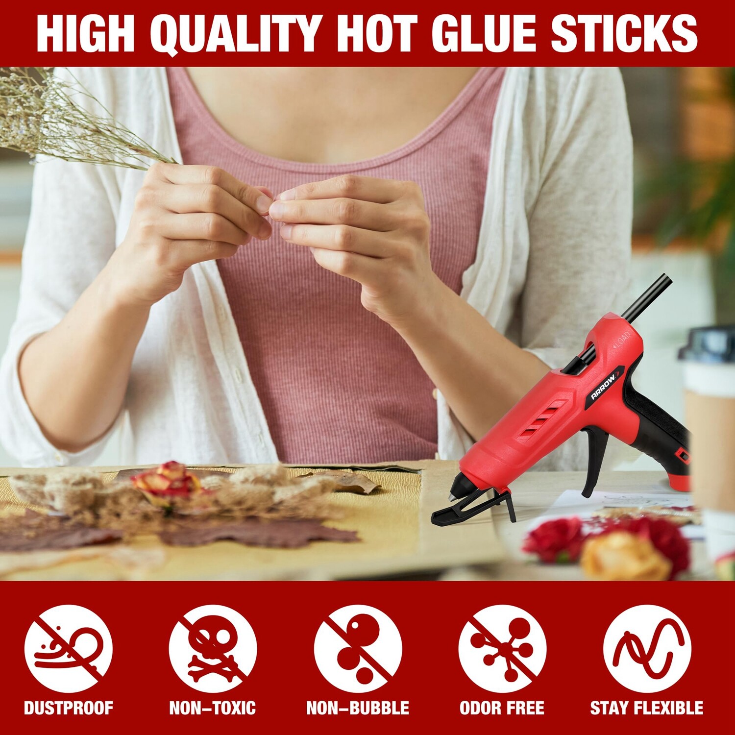 200 Pack Black Glue Gun Sticks 4″ and 1/2” Diameter High Viscosity All-Purpose