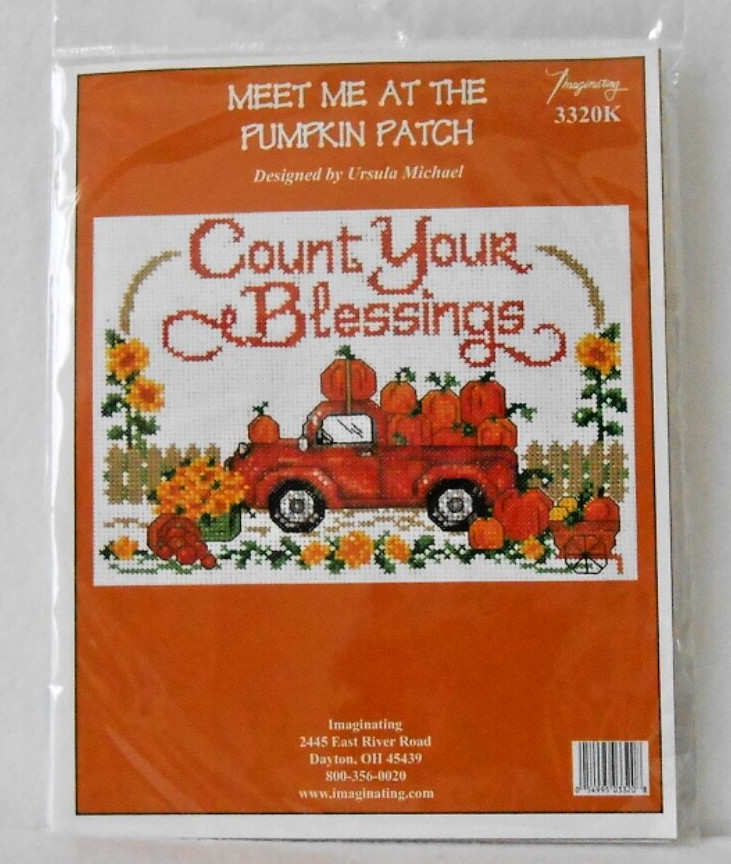 #3320K IMAGINATING “MEET ME AT THE PUMPKIN PATCH ” CTD. CROSS STITCH KIT – NIP!